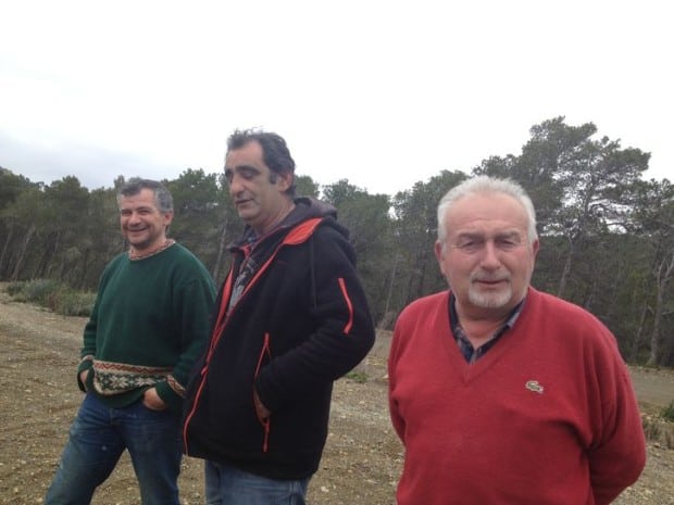 Jérôme Truillet, président de la Cuma, Jean-Michel Aribaud, président de la Cave-coopérative de Gruissan et Michel Pesqui, ancien président de la Cuma