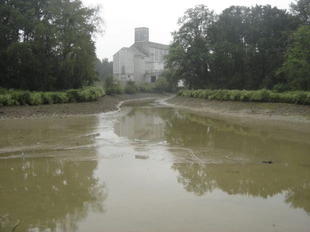 Un silo de la Caproga, coopérative agricole de l'Est du Loiret, menacé par l’a montée des eaux 