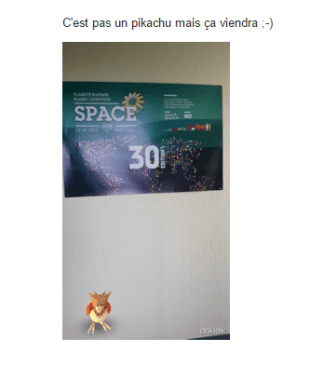 L'application Pokemon Go au Space