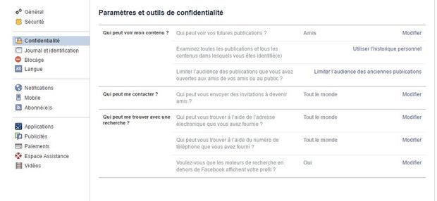 condidentialité-parametres