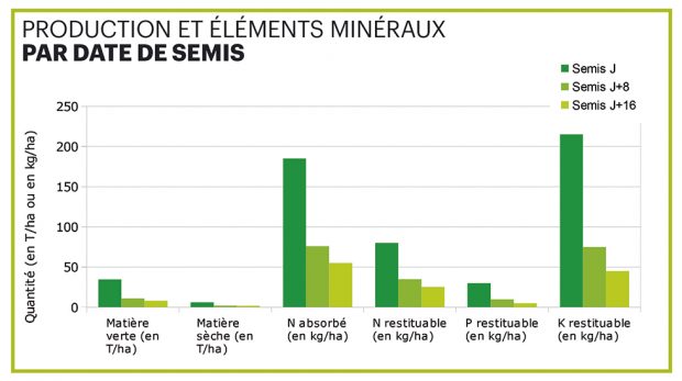 Tableau des éléments minéraux par date de semis