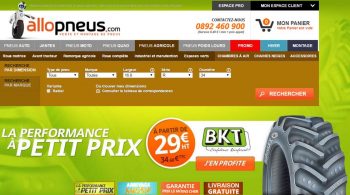 Vente en ligne: Allopneus chez Agriconomie