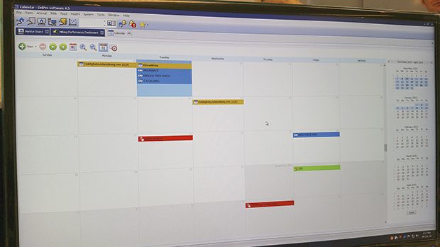 calendrier de travail