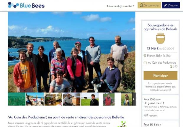 Exemple de projet : https://bluebees.fr/fr/project/267-au-coin-des-producteurs