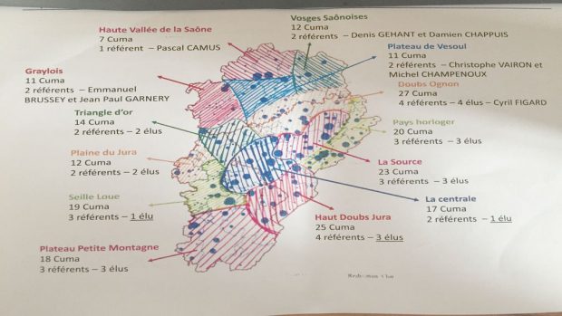 Gouvernance du RCFC - carte et référents des sections franc-comtoises