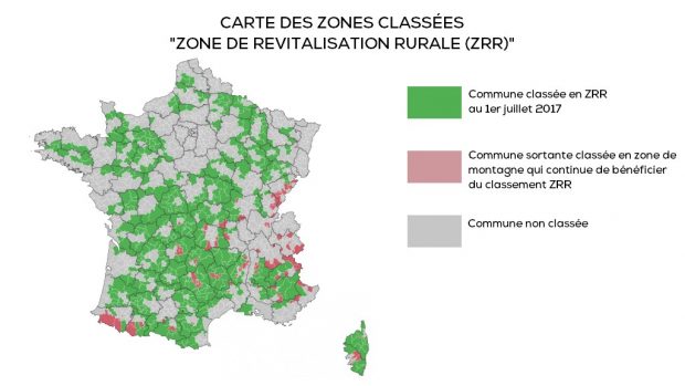 Embauche salarié carte des zones de revitalisation rurale