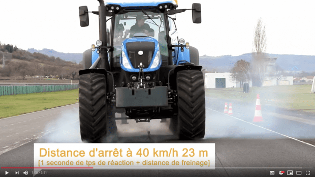 essai exclu freinage urgence tracteur now holland