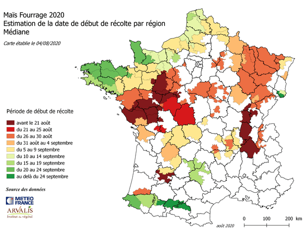 arvalis carte prévision de récolte ensilage maïs