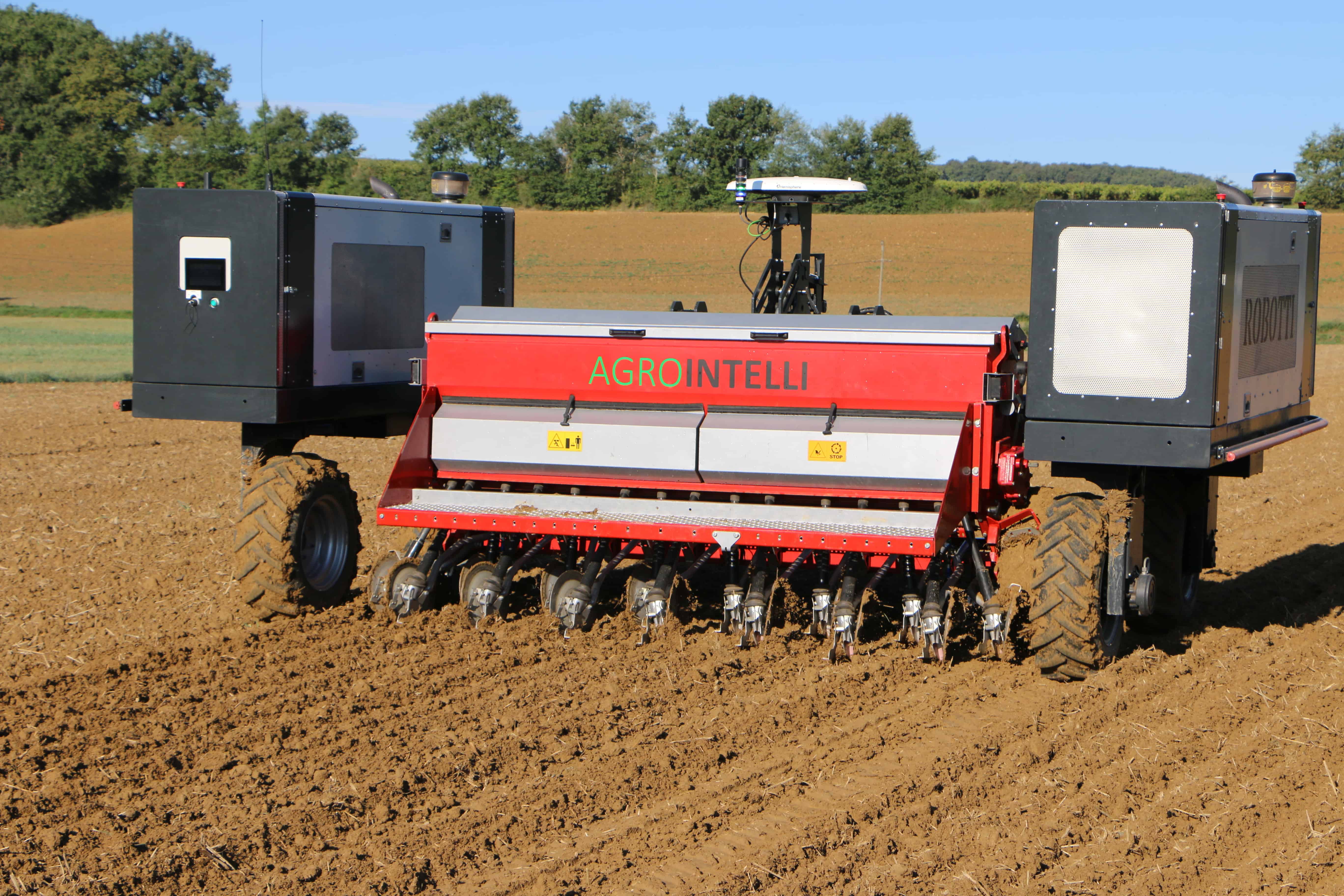 Essais semis de blé Agrointelli robot agricole Robotti