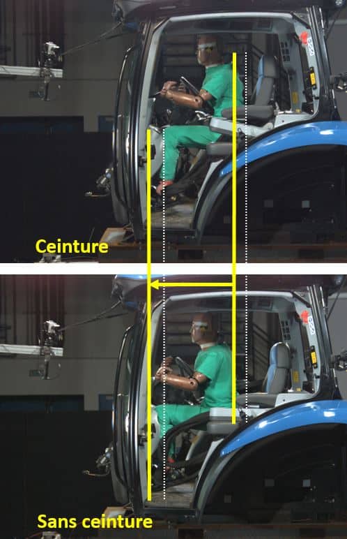 CEinture de sécurité crash test agricole