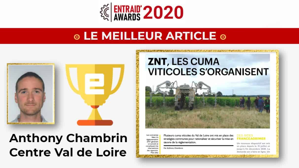 Entraid Awards meilleur article 2020.