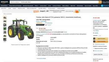 Des matériels agricoles en vente sur Amazon