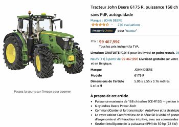 poisson avril tracteur en vente sur amazon John Deere