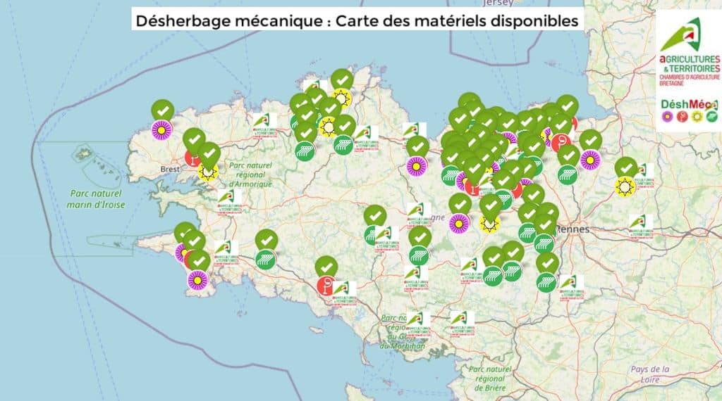 capture d'écran carte des matériels