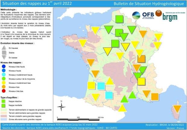 Des nappes phréatiques déjà à la baisse au début du printemps 2022