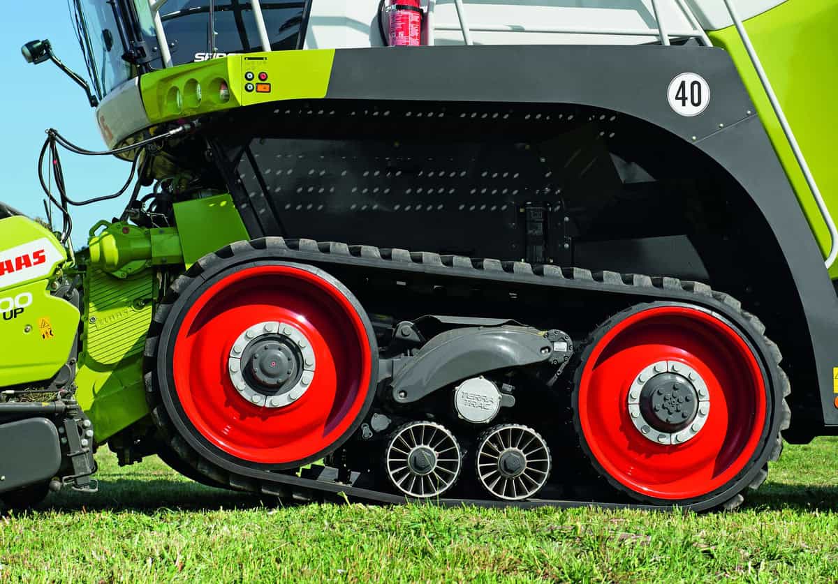 chenille Claas Terra Trac sur ensileuse Jaguar