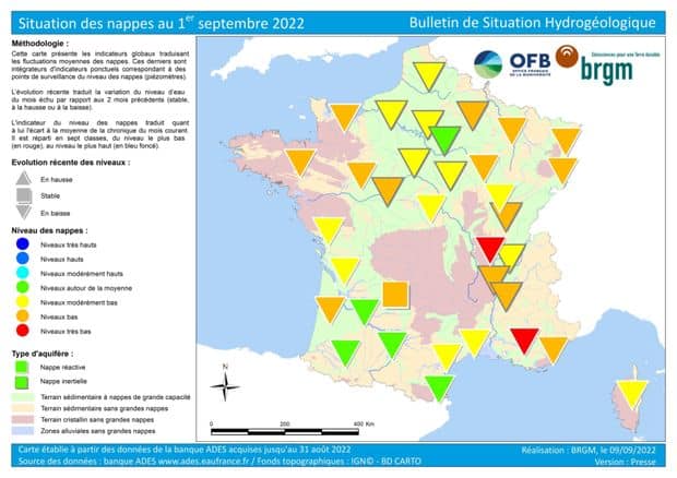 Des nappes phréatiques dans le rouge.