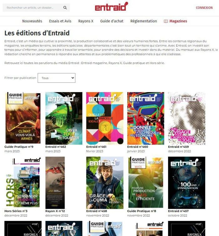 Toutes les éditions d'Entraid en version numerique sur le site