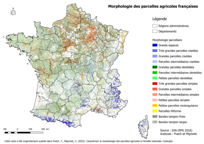 carte de typologie des parcelles en France