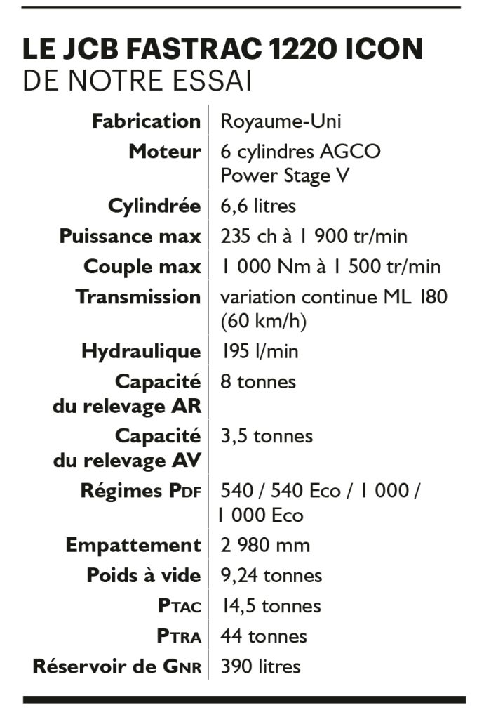 Fiche technique du JCB Fastrac 4220 Icon