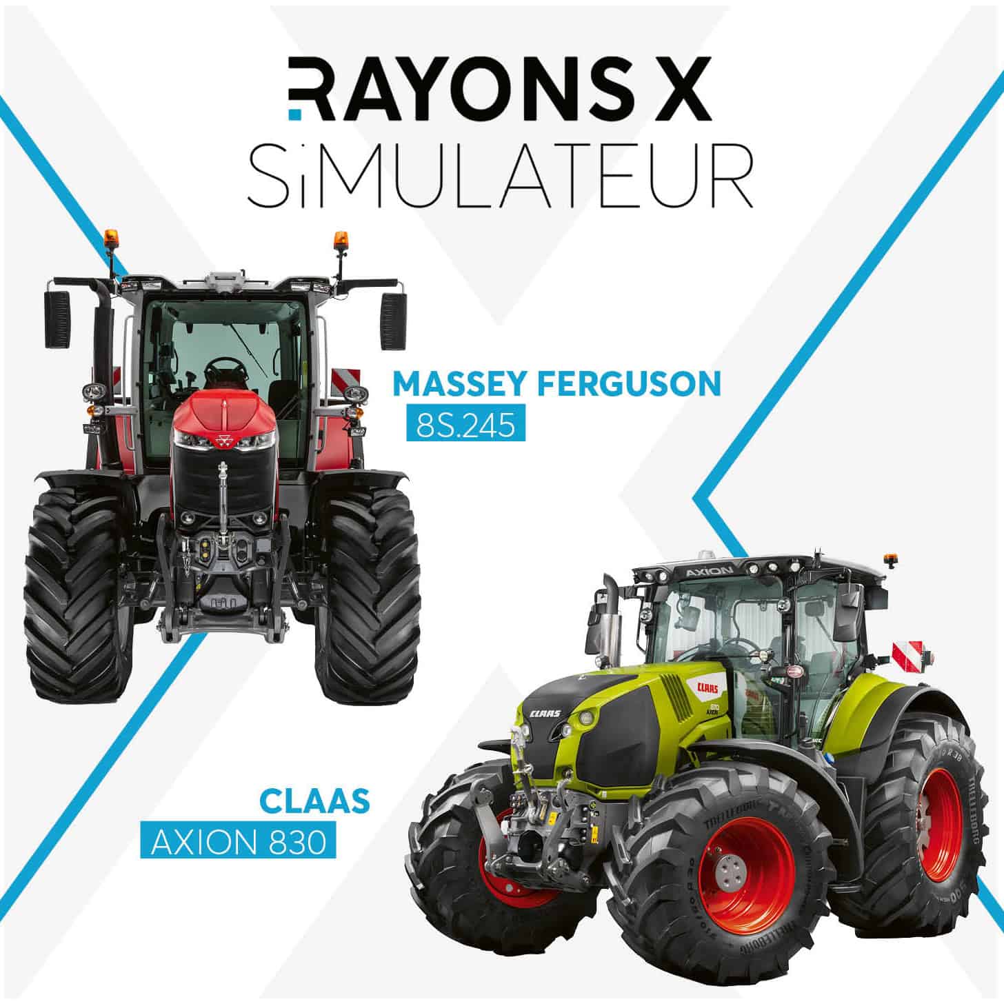 Massey Ferguson 8S.245 et Claas Axion 830