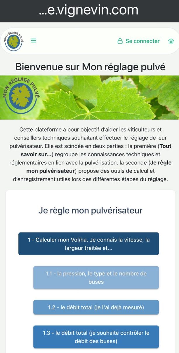 L'IFV développe une application gratuite pour le réglage des pulvés viti