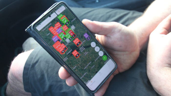 Vue des parcelles en attente de traitement dans Kropeo.