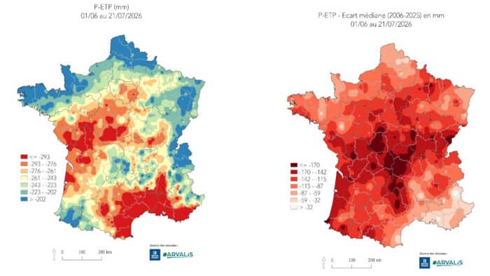 Carte stress hydrique