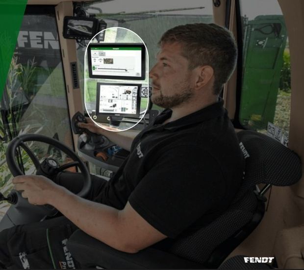 surveillance du broyage des grains à l'ensilage par Fendt